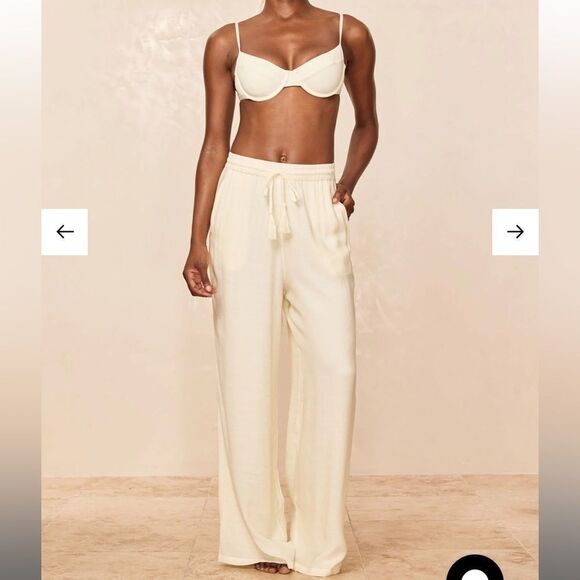 MONDAY Swimwear Tahiti Pants in Ivory New With Tags Size Medium - Picture 3 of 15